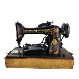 Antique Singer G9636325 Simanco Portable Sewing Machine With Wooden Case Circa 1920 2 0f 2