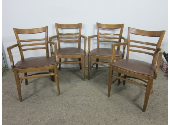 4 Wood Arm Chairs