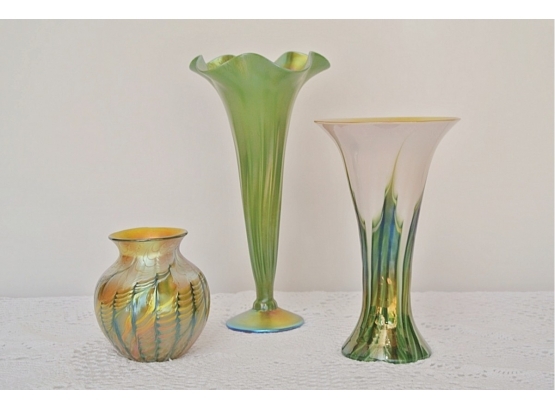 Three Beautiful Lundburg Studios Vases