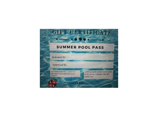 Aurora Pool -Family Pool Pass -For 4, Be One Of The First Ones To Get Your Pool Pass To The New Pool!