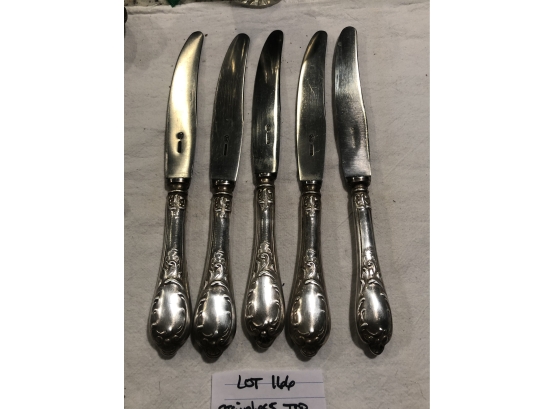 Stainless Blade / Sterling Handle Knives