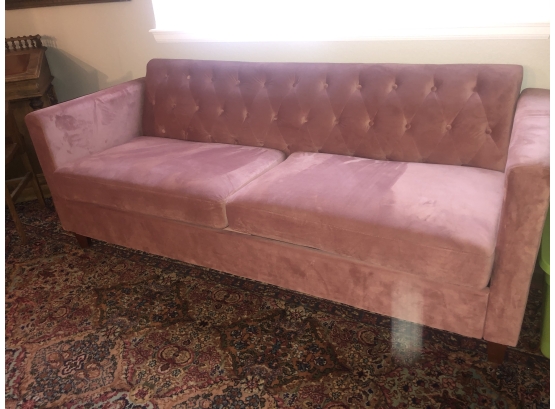 New Wayfair Pink Plush Sofas (2)