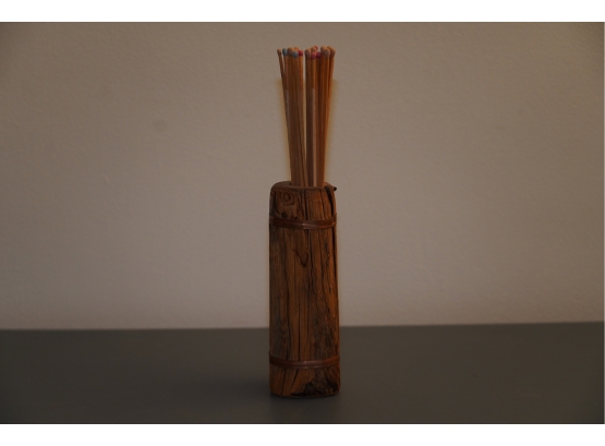Drift Wood Match Holder With Copper Wire