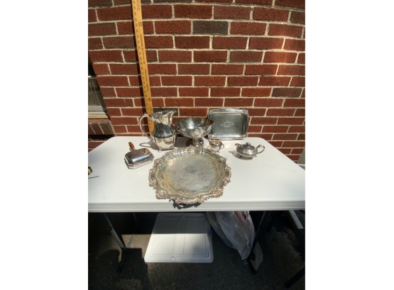 LARGE LOT OF SILVER-PLATED ITEMS