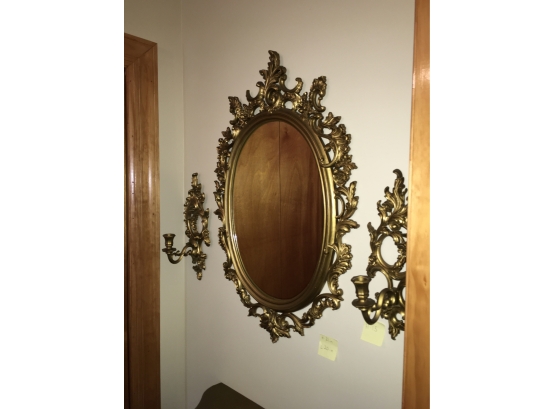 Wall Mirror With Matching Candle Holders