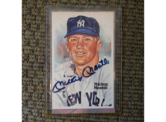 SIGNED PICTURE OF MICKEY MANTLE WITH COA