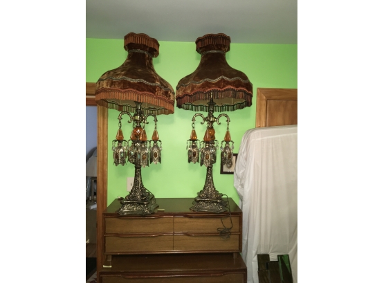 Pair Of French Provincial Gold Gilded Lamps