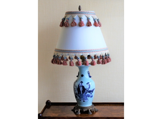 Chinese Blue & White Porcelain Lamp