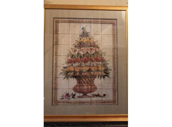 Topiary Print  Art In Gold Frame