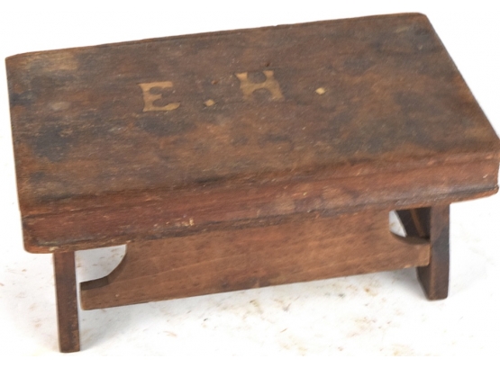 AAFA Amazing Early American (clever) Folding Inscribed E.H. Morphing Book Form/Footstool Earnest Hemmingway