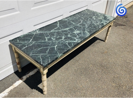 🌀 Super-Sturdy Gorgeous Thick Slab Of Marble Table Or Bench