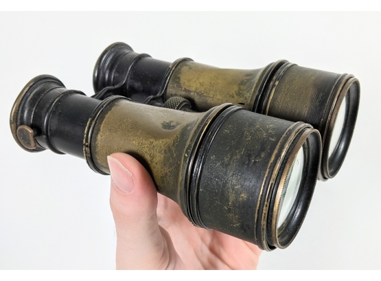 Very Cool Working Antique Binoculars Good Weight Great Surface With Extenders And Provenance 8'