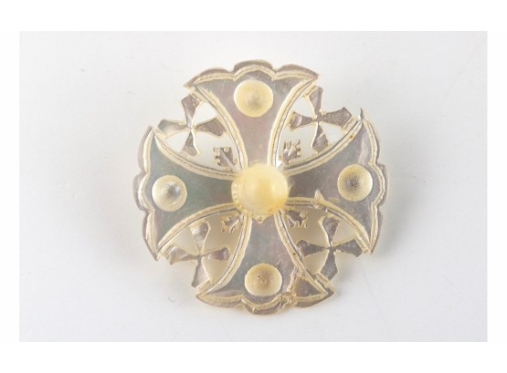 Ethereal Vintage Carved Shell Brooch
