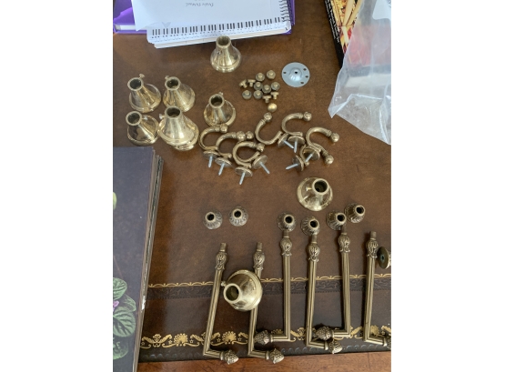 Lot Of Brass Hooks Fixtures And Miscellaneous