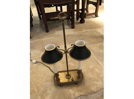 Small Two Lights Brass Bouillotte Lamp