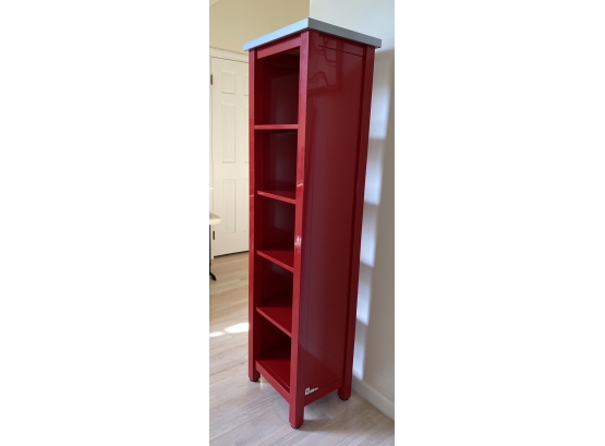 Pottery Barn Kids Red Metal Tall Free Standing Shelving Unit