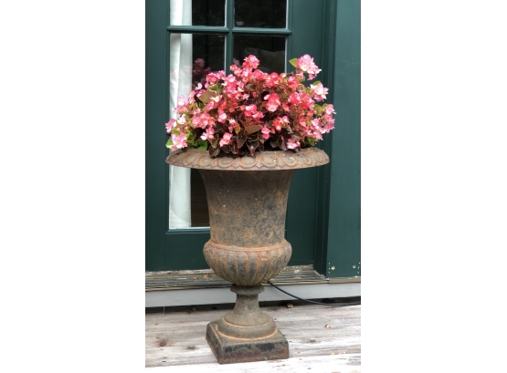 Over 2' Tall Wrought Iron Planter (One Of Two)