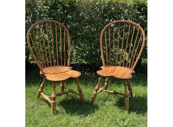 Pair Of Antique Windsor Chairs Stamped D.R. Dimes