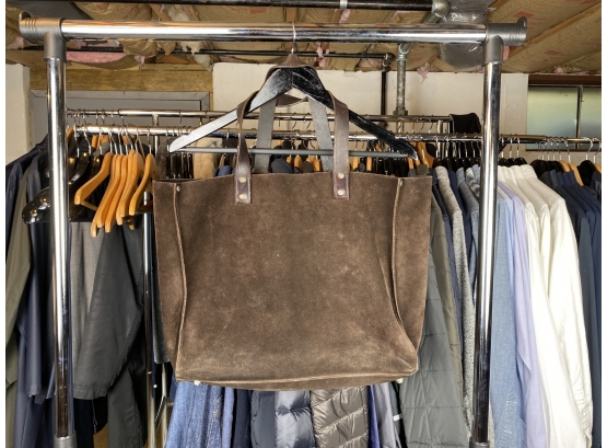 Jack Spade Brown Leather And Suede Tote Bag