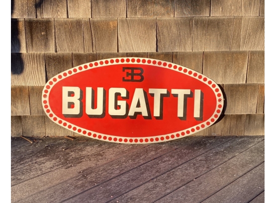 3' Vintage Metal, Oval Bugatti Sign