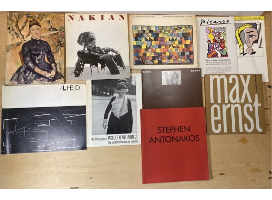 Selection Of Exhibit Programs From The Museum Of Modern Art, One Signed By Stephen Antonakos