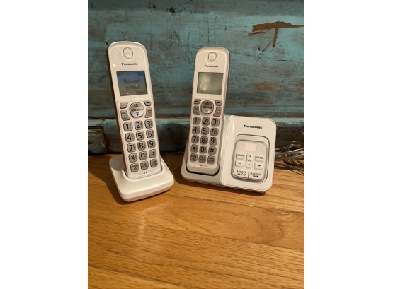 Pair Of White Panasonic, Cordless Phones