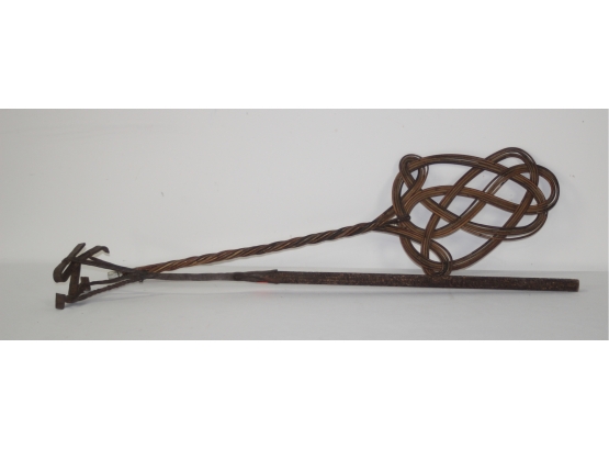 ANTIQUE RUG BEATER AND BRANDING IRON