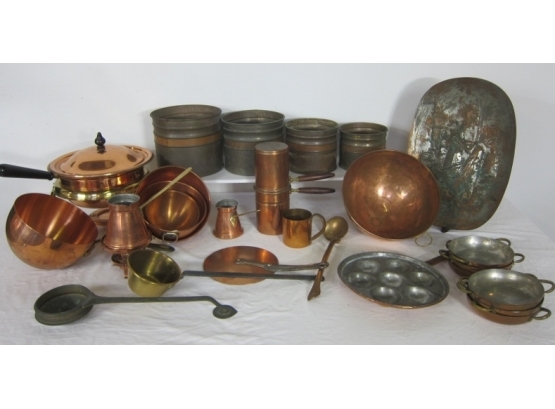A COPPER AND BRASS LOT