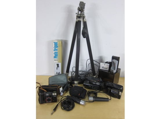 ASSORTED LOT  Of Cameras And Stands
