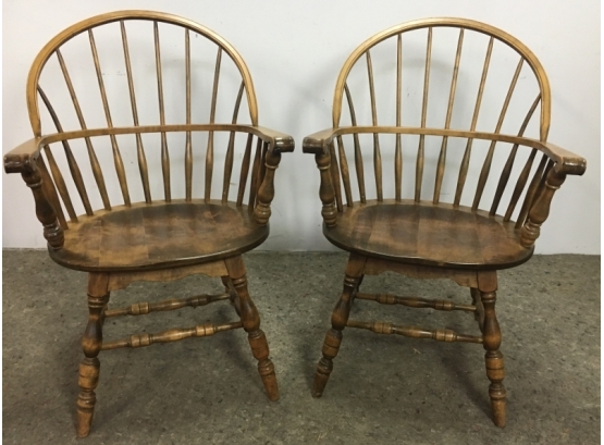 Pair Windsor Kitchen Chairs Armchair