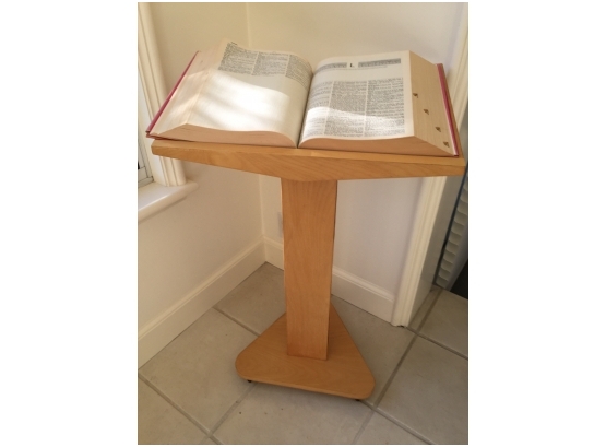 Lecturn Dictionary Stand On Three Rolling Casters