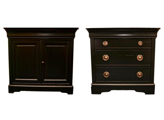 Set Of Two Grange Ebony Night Stands (Purchased For $2,840)