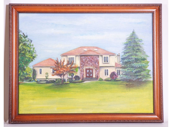 Original Painting Of A Contemporary Style House