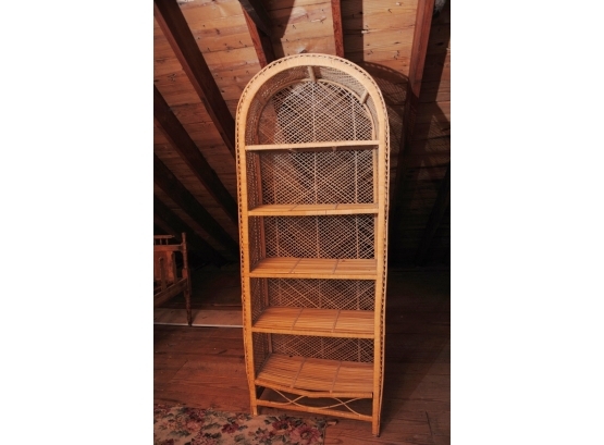 Natural Cane And Wicker Five Tier Domed Shelf