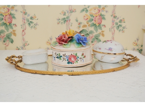 Dresser Tray And Porcelain Group