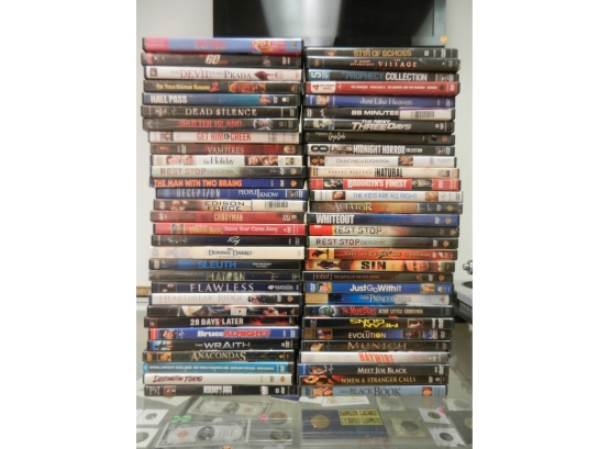 Mixed Lot - 60 Pre-Owned DVD Movies In Cases
