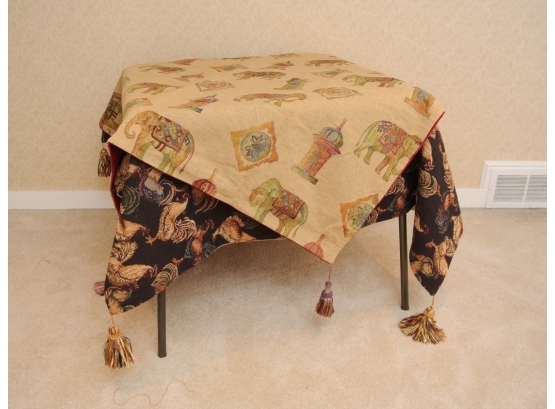Two Custom Made Tapestry Table Covers