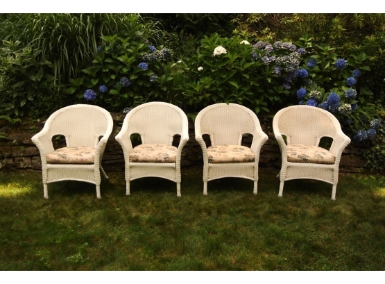Set Of Outdoor Wicker Dining Chairs