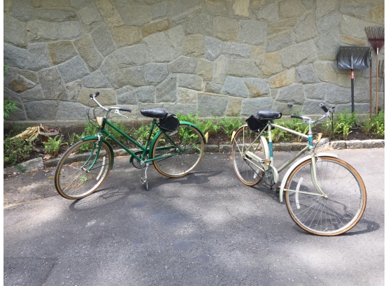 Two Vintage Raleigh Three Speed Bicycles