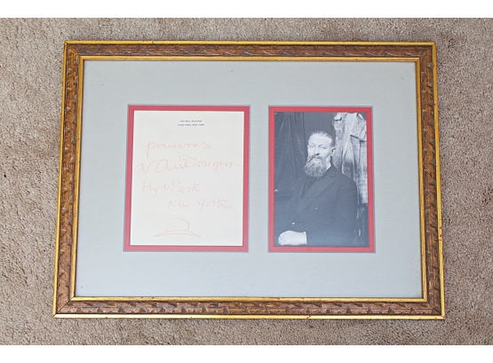 Framed Handwritten Note By Kees Von Dongen Along With His Photo