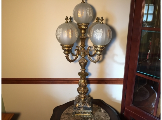 Stunning Brass Five Bulb Balloon Table Lamp