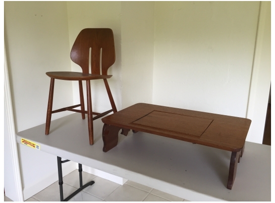 Lap/Bed Desk And Wooden Chair