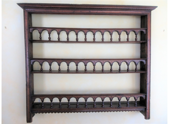 Anique 18 / 19th Century French Provincial Carved Walnut Hanging Shelves