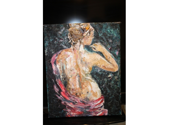 Pre Owned Unsigned Oil Painting Of Nude Portrait Painting