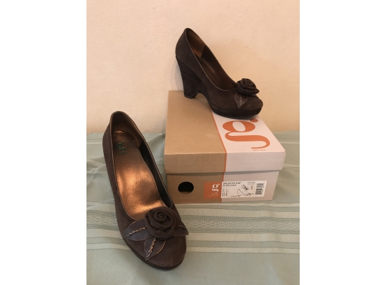 G Series, Darlington Pump Dark Brown Suede Heels - Size 8.5B