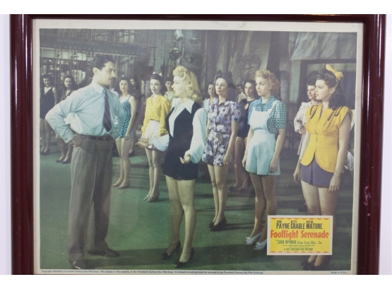 Framed Lobby Card - Footlight Serenade 1942 Betty Grable