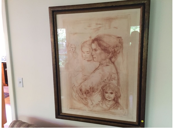Edna Hibel (1917-2014) Artists Proof Of A Woman And Children. Untitled