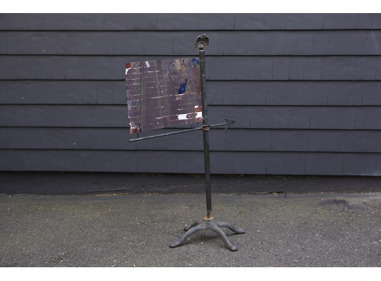 Great Looking American Flag Copper Weathervane On Industrial Iron Stand