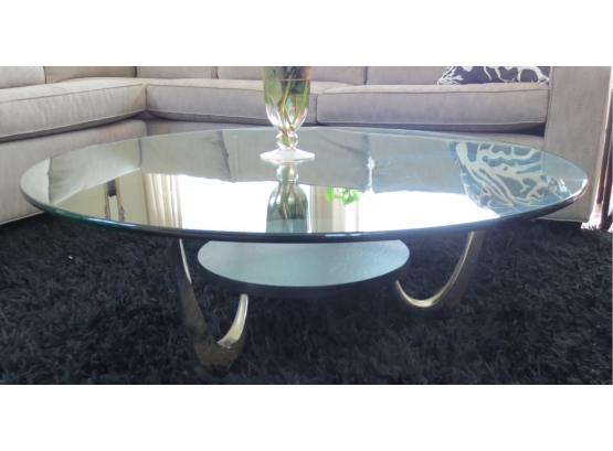 Vintage Round Glass Coffee Table