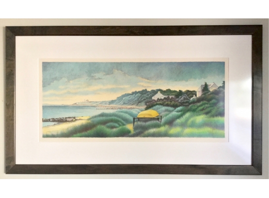 Richard Chiriani Pencil Signed And Numbered'The Yellow Boat' Hand Colored Lithograph